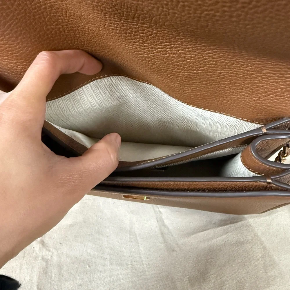 NWT Tory Burch Britten Small Adjustable Shoulder Bag 140987 Moose $575